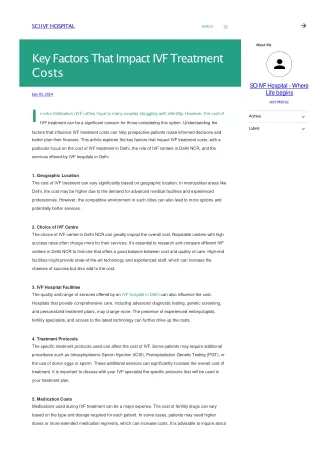 Key Factors That Impact IVF Treatment Costs