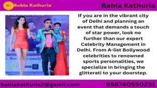 Celebrity Management In Delhi