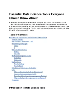 Essential Data Science Tools Everyone Should Know About