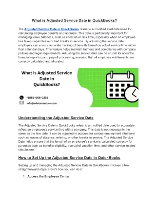 What is Adjusted Service Date in QuickBooks_
