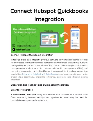 Connect Hubspot Quickbooks Integration