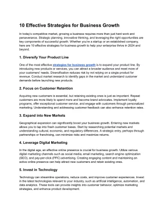 10 Effective Strategies for Business Growth