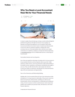 Why You Need a Local Accountant Near Me for Your Financial Needs