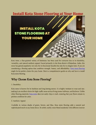 Install Kota Stone Flooring at Your Home