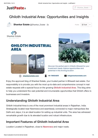 Ghiloth Industrial Area_ Opportunities and Insights