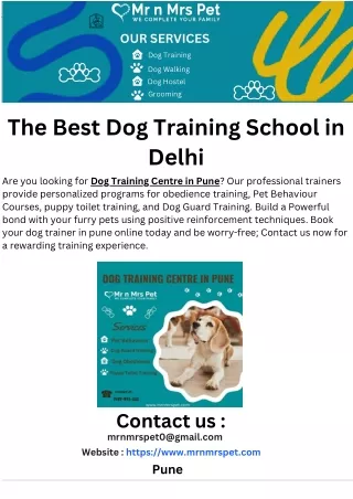 The Best Dog Training Centre in Pune