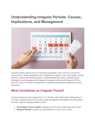 Understanding Irregular Periods_ Causes, Implications, and Management