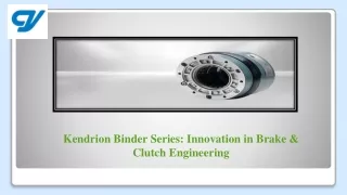 Kendrion Binder Series Innovation in Brake & Clutch Engineering