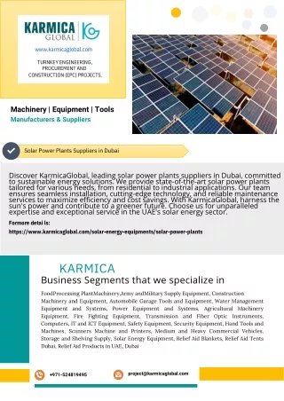 Solar Power Plants Suppliers in Dubai