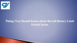 Things You Should Know about Ravioli Rotary Limit Switch Series