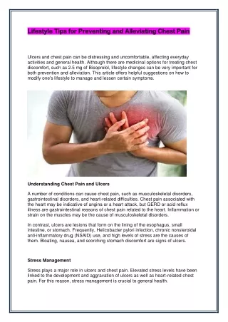 Lifestyle Tips for Preventing and Alleviating Chest Pain