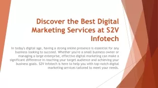 Discover the Best Digital Marketing Services at S2V