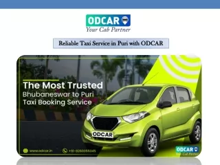 Reliable Taxi Service in Puri with ODCAR