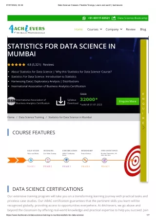 Statistic Data Science Course in Mumbai 4chievers