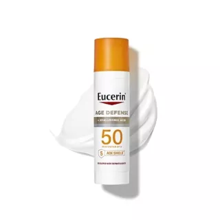 Eucerin Sun Age Defense SPF 50 Face Sunscreen Lotion with Hyaluronic acid