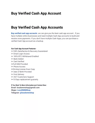 Best Sites to Buy Verified Cash App Account in Online