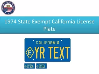 1974 State Exempt California License Plate