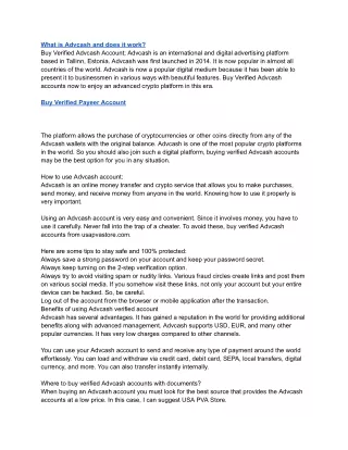 Buy Verified Advcash Account