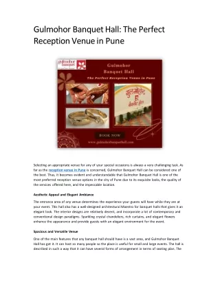 Gulmohor Banquet Hall The Perfect Reception Venue in Pune