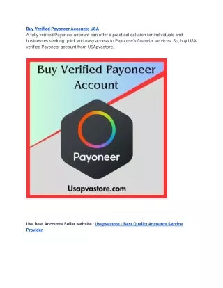 Top Site to Buy Verified Payoneer Accounts in July 2024