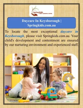 Daycare In Keysborough  Springkids.com.au