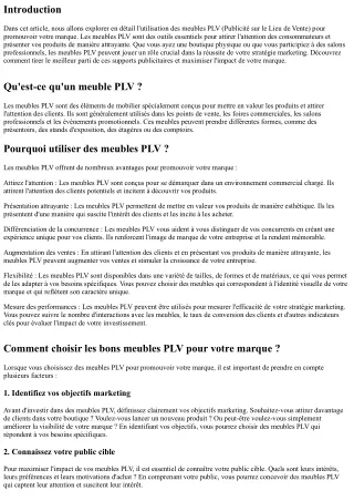 Guide complet sur l'utilisation des meubles PLV pour promouvoir votre marque