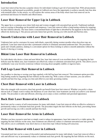 Half the Chest, Half the Hair: Laser Hair Removal in Lubbock