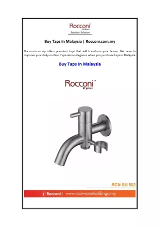 Buy Taps In Malaysia  Rocconi.com.my