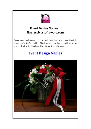 Event Design Naples  Naplespicassoflowers.com