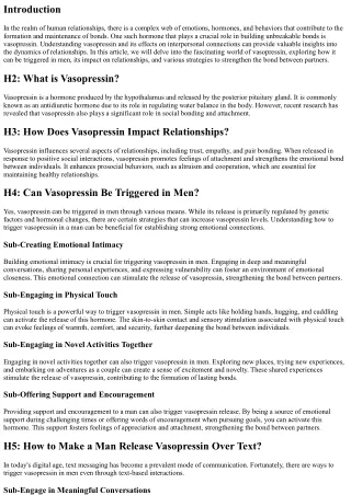Understanding Vasopressin: The Key to Building Unbreakable Bonds
