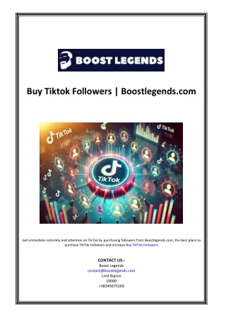 Buy Tiktok Followers | Boostlegends.com