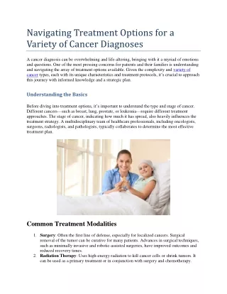 Navigating-Treatment-Options-for-a-Variety-of-Cancer-Diagnoses