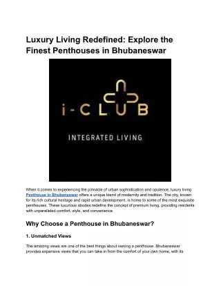 Luxury Living Redefined_ Explore the Finest Penthouses in Bhubaneswar