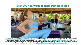 Best 300 hour yoga teacher training in Bali