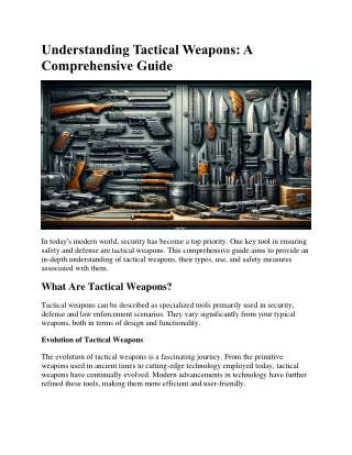 Understanding Tactical Weapons (1)