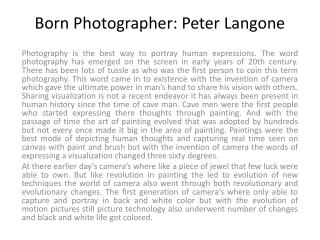 born photographer: peter langone