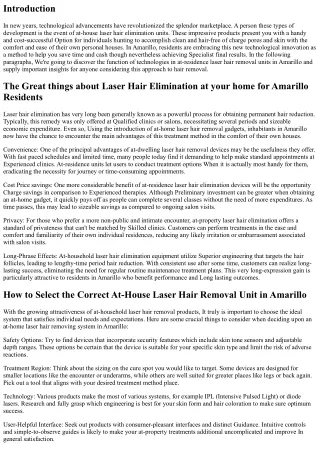 The Function of Technological know-how in At-Residence Laser Hair Removing Gadge