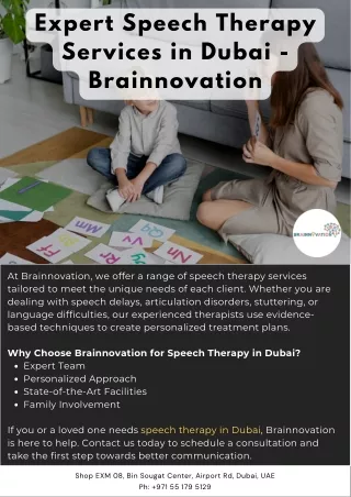 Expert Speech Therapy Services in Dubai - Brainnovation