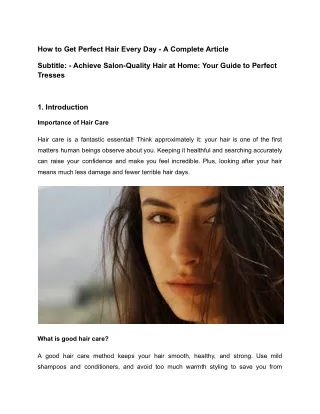 How to Get Perfect Hair Every Day - A Complete Article