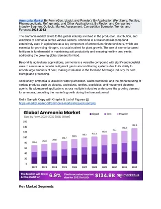 Ammonia Market Emerges as a Sustainable Fuel Alternative