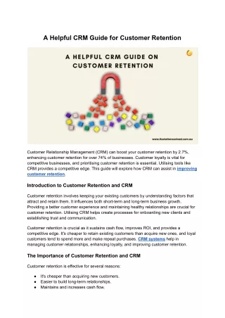 CRM Guide for Customer Retention