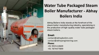 Water Tube Packaged Steam Boiler Manufacturer - Abhay Boilers India