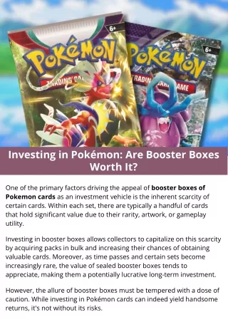 Investing in Pokemon Are Booster Boxes Worth It