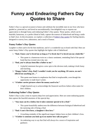 Funny and Endearing Fathers Day Quotes to Share