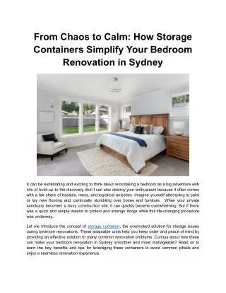 From Chaos to Calm_ How Storage Containers Simplify Your Bedroom Renovation in Sydney