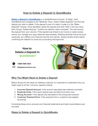 How to Delete a Deposit in QuickBooks