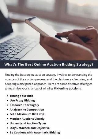 What’s The Best Online Auction Bidding Strategy?