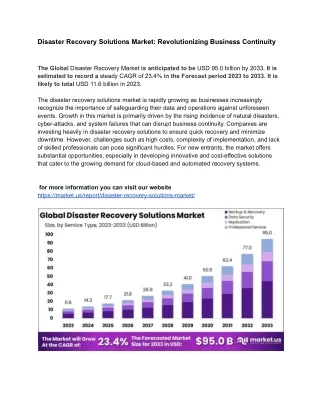 Disaster Recovery Solutions Market: Enhancing Organizational Resilience