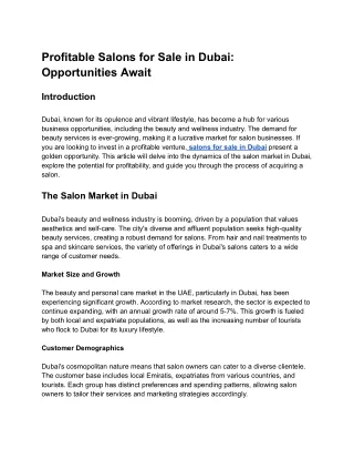 Profitable Salons for Sale in Dubai_ Opportunities Await