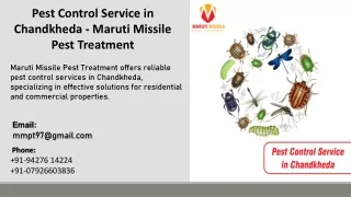 Pest Control Service in Chandkheda - Maruti Missile Pest Treatment